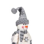 Decoratiune de Craciun, Figurina, Om de Zapada, Caciula, Alba, Gri, Fular, 32cm, DCJ169 - imagine 5