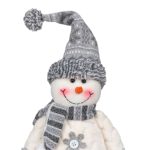 Decoratiune de Craciun, Figurina, Om de Zapada, Caciula, Alba, Gri, Fular, 32cm, DCJ169 - imagine 4