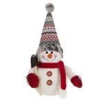 Decoratiune de Craciun, Figurina, Om de Zapada, cu Lopata, Caciula, Fular, 47cm, DCJ172