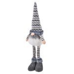 Decoratiune de Craciun, Figurina,  Gnome, de Craciun, cu Barba, Caciula, Gri, 50cm, DCJ177 - imagine 5