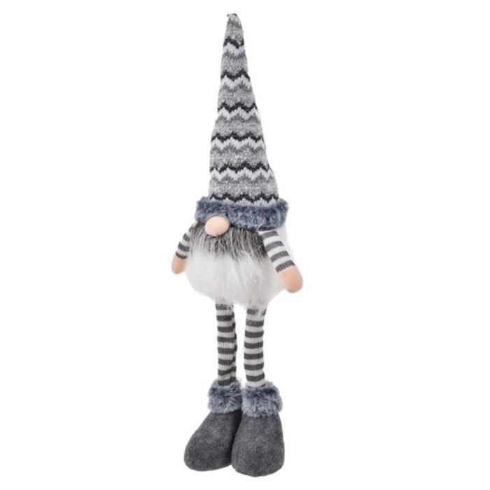Decoratiune de Craciun, Figurina,  Gnome, de Craciun, cu Barba, Caciula, Gri, 50cm, DCJ177 - imagine 5