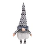 Decoratiune de Craciun, Figurina,  Gnome, de Craciun, cu Barba, Caciula, Gri, 50cm, DCJ177 - imagine 4