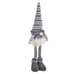 Decoratiune de Craciun, Figurina,  Gnome, de Craciun, cu Barba, Caciula, Gri, 50cm, DCJ177 - imagine 3