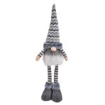 Decoratiune de Craciun, Figurina,  Gnome, de Craciun, cu Barba, Caciula, Gri, 50cm, DCJ177
