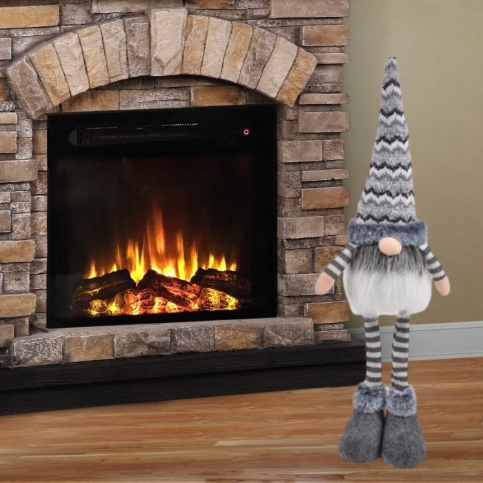 Decoratiune de Craciun, Figurina,  Gnome, de Craciun, cu Barba, Caciula, Gri, 50cm, DCJ177 - imagine 2
