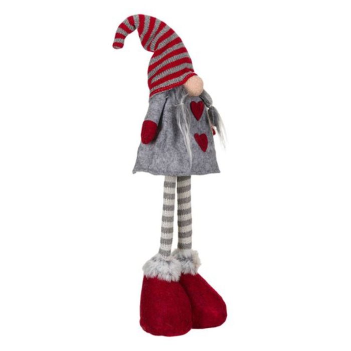 Decoratiune de Craciun, Figurina, Gnome, de Craciun, Codite, Rochie, Rosie, 51cm, DCJ179 - imagine 3