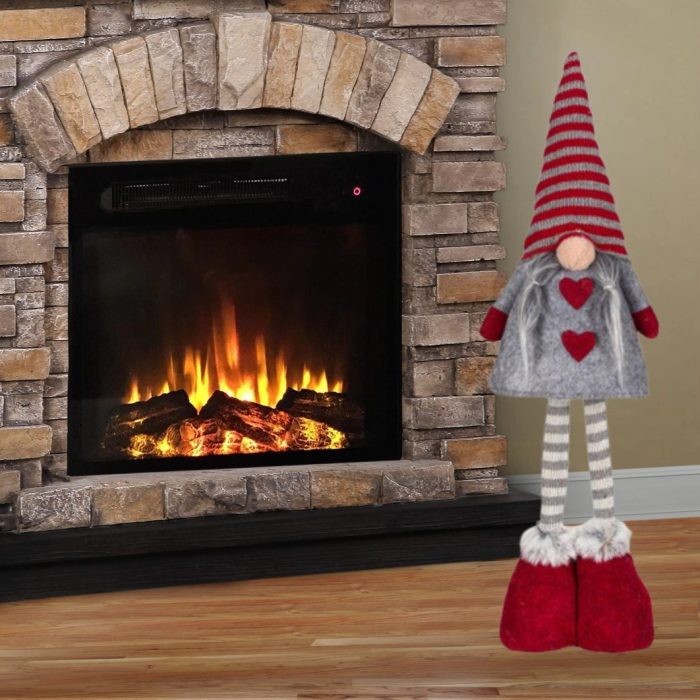 Decoratiune de Craciun, Figurina, Gnome, de Craciun, Codite, Rochie, Rosie, 51cm, DCJ179 - imagine 2