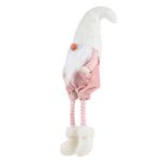 Decoratiune de Craciun, Figurina, Gnome, Roz, Catifelat, Caciula, Tricotata, 29.5cm, DCJ184 - imagine 4