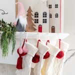 Decoratiune de Craciun, Figurina, Gnome, Caciula, Roz, Paiete, 46cm, DCJ185 - imagine 2