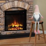 Decoratiune de Craciun, Figurina, Gnome, Caciula, Roz, Blana, 54cm, DCJ186 - imagine 3