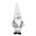 Decoratiune de Craciun, Figurina, Gnome, Blana, Gri, Caciula, Alba, 70cm, DCJ187