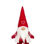 Decoratiune de Craciun, Figurina, Gnome, Blana, Gri, Caciula, Alba, 70cm, DCJ188 - imagine 4