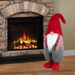 Decoratiune de Craciun, Figurina, Gnome, Caciula, Rosie, Maini, in Buzunare, 80cm, DCJ190 - imagine 2