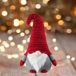 Decoratiune de Craciun, Figurina, Mos Craciun, Gnome, Gri, cu Caciula, Rosie, 80cm,DCJ192 - imagine 5