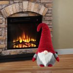 Decoratiune de Craciun, Figurina, Mos Craciun, Gnome, Gri, cu Caciula, Rosie, 80cm,DCJ192 - imagine 2