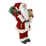 Decoratiune de Craciun, Figurina, Mos Craciun, Realist, Felinar, Rosu, 46 cm, DCJ193 - imagine 3