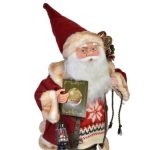 Decoratiune de Craciun, Figurina, Mos Craciun, cu Clopotel & Carte, 46cm, DCJ194 - imagine 3