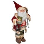 Decoratiune de Craciun, Figurina, Mos Craciun, cu Clopotel & Carte, 46cm, DCJ194