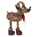 Decoratiune de Craciun, Figurina, Cerb, Blana, Sa, 65cm, DCJ197 - imagine 5