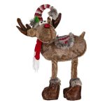 Decoratiune de Craciun, Figurina, Cerb, Blana, Sa, 65cm, DCJ197