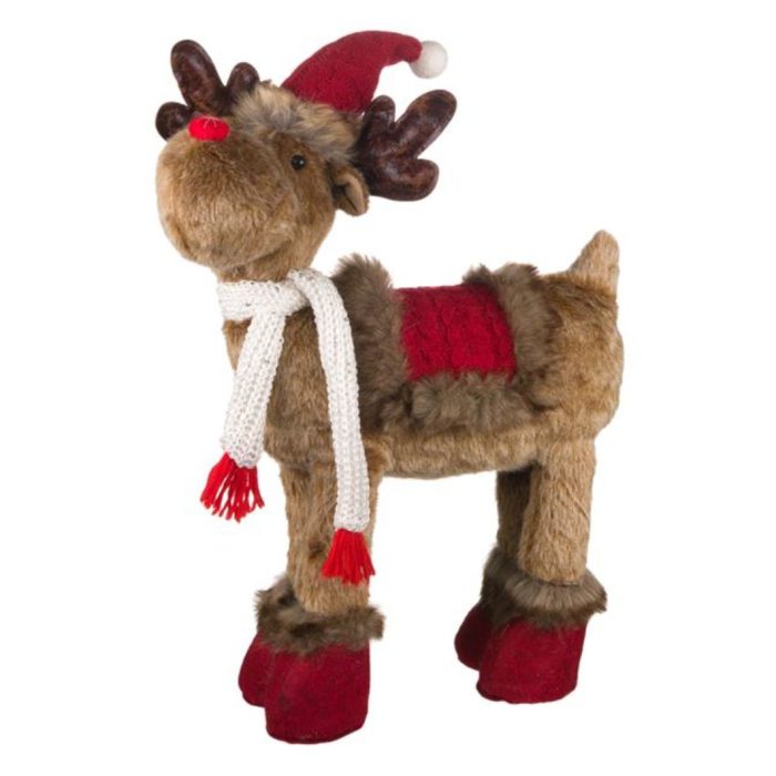 Decoratiune de Craciun, Figurina, Cerb, Fular, Alb, 60cm, DCJ200 - imagine 5