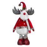 Decoratiune de Craciun, Figurina, Cerb, Rosu, Picioare, Extensibile, 100-147cm, DCJ203 - imagine 3