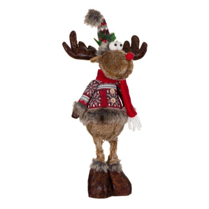 Decoratiune de Craciun, Figurina, Cerb, Jacheta, Blana, 56cm, DCJ209 - imagine 3