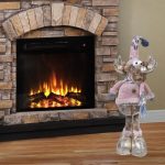 Decoratiune de Craciun, Figurina, Cerb, cu Haina, Roz, Caciula, Fular, 54cm, DCJ210 - imagine 2