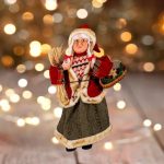 Decoratiune de Craciun, Figurina, Doamna, Mos Craciun, cu Cosulet, 45cm, DCJ216 - imagine 5