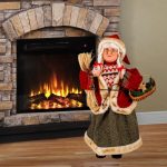 Decoratiune de Craciun, Figurina, Doamna, Mos Craciun, cu Cosulet, 45cm, DCJ216 - imagine 2