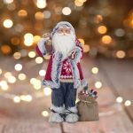 Decoratiune de Craciun, Figurina, Mos Craciun, Sac, cu Cadouri 46cm, DCJ217 - imagine 5