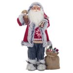 Decoratiune de Craciun, Figurina, Mos Craciun, Sac, cu Cadouri 46cm, DCJ217