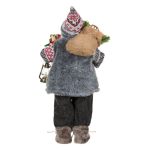 Decoratiune de Craciun, Figurina, Mos Craciun, Vesta, Gri, Cadouri, 46cm, DCJ219 - imagine 5