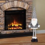 Decoratiune de Craciun, Figurina, Gnome, cu Miscare, Blana, Gri, Caciula, 89cm,DCJ221 - imagine 2