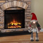 Decoratiune de Craciun, Figurina, Gnome, cu Miscare, Caciula, Rosie, Blana, Sat, 70cm, DCJ222 - imagine 2
