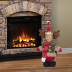 Decoratiune de Craciun, Figurina, Cerb, cu Caciula, 40cm, DCJ223 - imagine 2