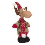 Decoratiune de Craciun, Figurina, Cerb, cu Caciula, 40cm, DCJ223 - imagine 4