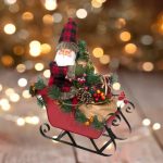 Decoratiune de Craciun, Figurina, Mos Craciun, cu Sanie, 50cm, DCJ229 - imagine 2