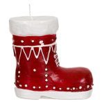 Decoratiune de Craciun, Lumanare, Cizmulita, Rosie, Modele, 10x5x12cm, DCJ243 - imagine 4