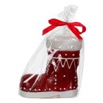 Decoratiune de Craciun, Lumanare, Cizmulita, Rosie, Modele, 10x5x12cm, DCJ243 - imagine 2