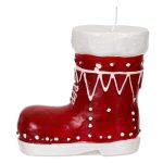 Decoratiune de Craciun, Lumanare, Cizmulita, Rosie, Modele, 10x5x12cm, DCJ243 - imagine 3