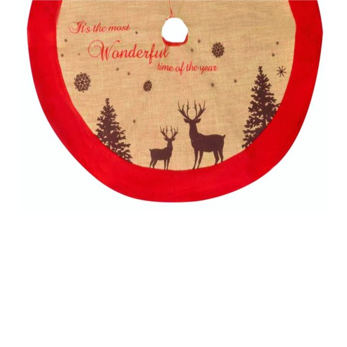 Decoratiune de Craciun, Fusta, Brad, Bej ,Iuta, Cerbi 102cm, DCJ257 - imagine 3