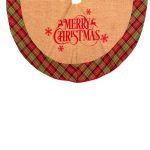 Decoratiune de Craciun, Fusta, Brad, Bej ,In, "Merry Christmas", Carouri, 102cm, DCJ258 - imagine 5