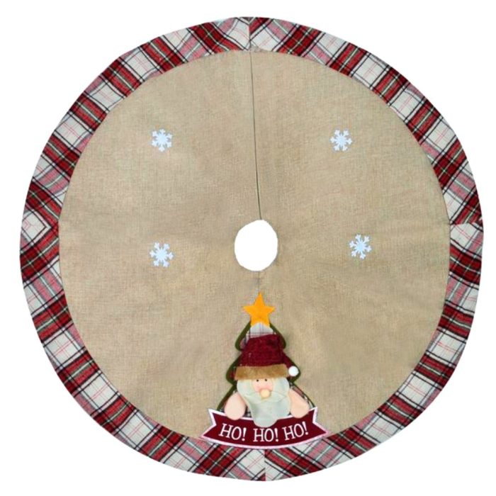Decoratiune de Craciun, Fusta, Brad, Bej, In, Carouri, Rosii, Mos Craciun, 92cm, DCJ260 - imagine 1