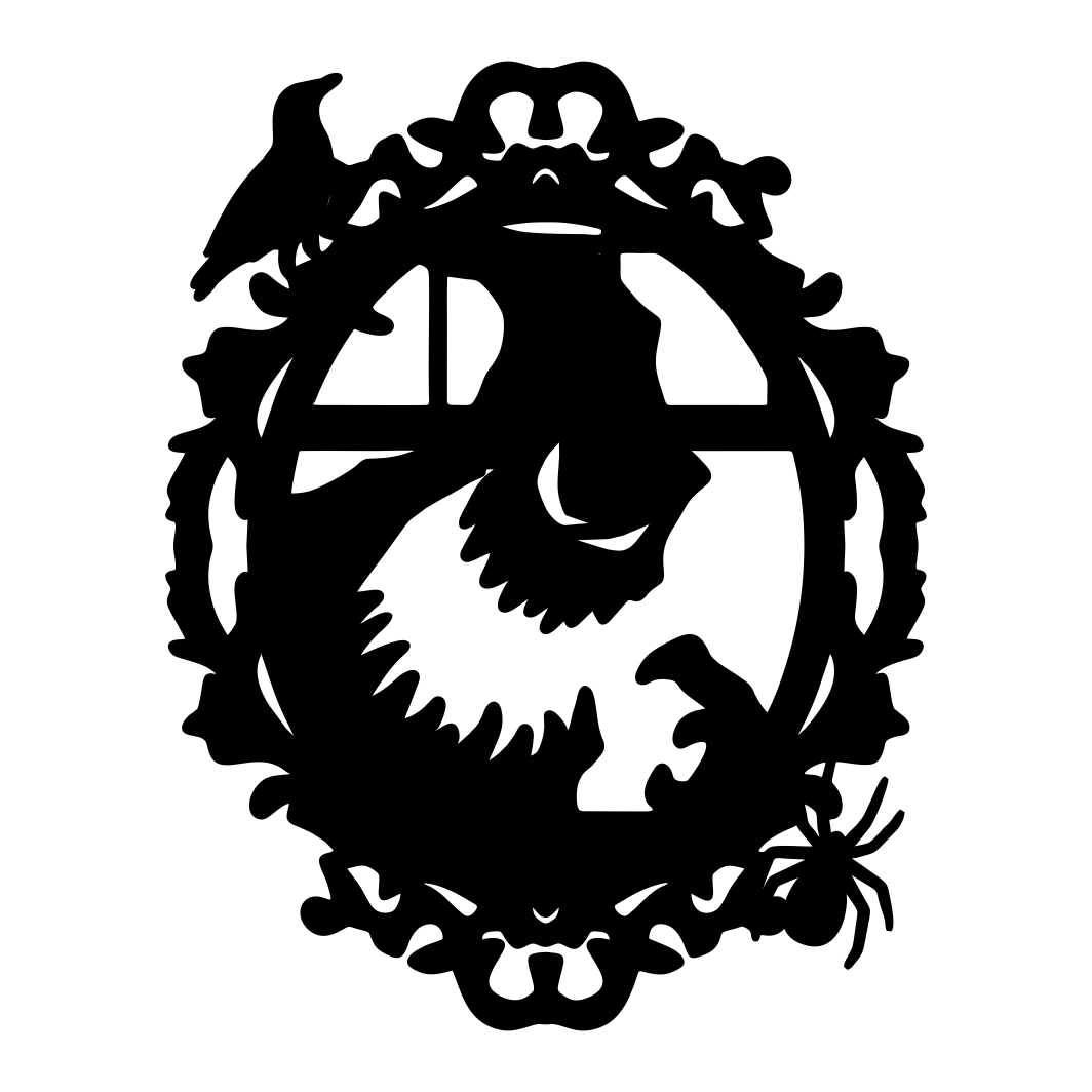 DH032 Decoratiune de Halloween, Lemn, Negru, 30x24 cm, DH032 - imagine 1