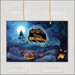 Decoratiune de Halloween, Lemn, Multicolor, 41x29cm, DH033 - imagine 2