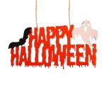 Decoratiune de Halloween, Lemn, Portocaliu, 40x20 cm, DH041