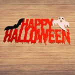 Decoratiune de Halloween, Lemn, Portocaliu, 40x20 cm, DH041 - imagine 5