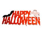 Decoratiune de Halloween, Lemn, Portocaliu, 40x20 cm, DH041 - imagine 3