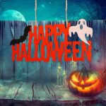 Decoratiune de Halloween, Lemn, Portocaliu, 40x20 cm, DH041 - imagine 4